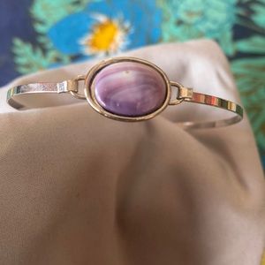 Vintage Sterling and Amethyst Bangle